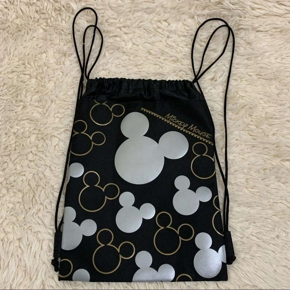Disney Mickey Mouse Black Gold Silver Backpack